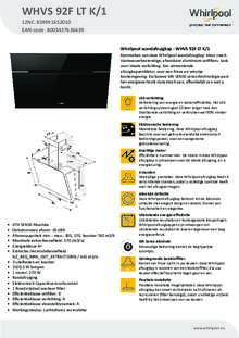 Product informatie WHIRLPOOL afzuigkap wand WHVS 92F LT K 1