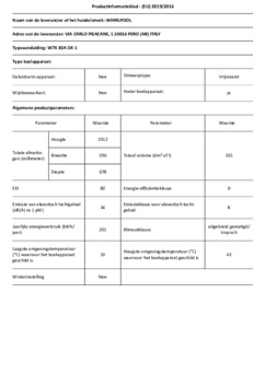 Product informatie WHIRLPOOL koelkast W7X 83A OX 1