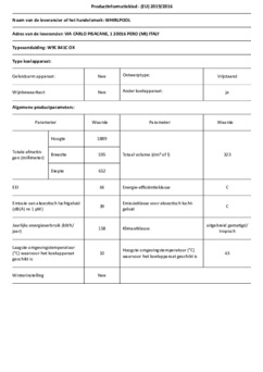 Product informatie WHIRLPOOL koelkast W9C 841C OX