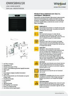 Product informatie WHIRLPOOL oven inbouw OMK58RU0B