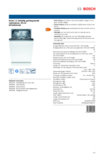 Product informatie BOSCH vaatwasser smal inbouw SPV2IKX11E