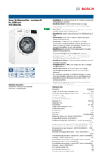 Bestaan Leer onkruid Bosch WAT28542NL wasmachine, 8 kg. en 1400 toeren